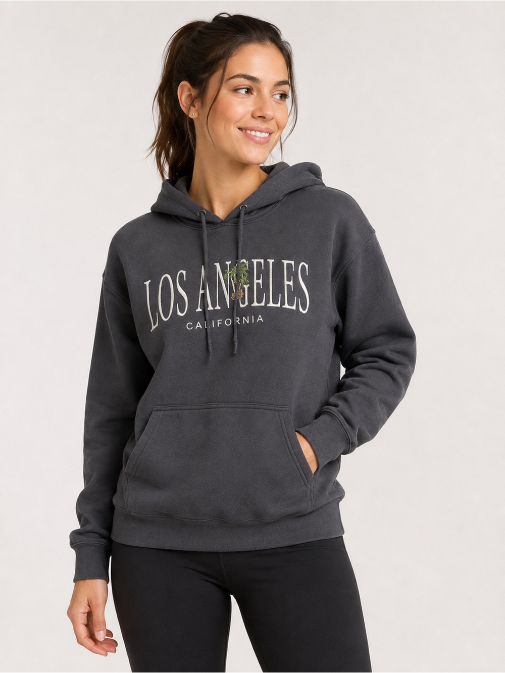 Los Angeles California Charcoal Graphic Hoodie – Size S